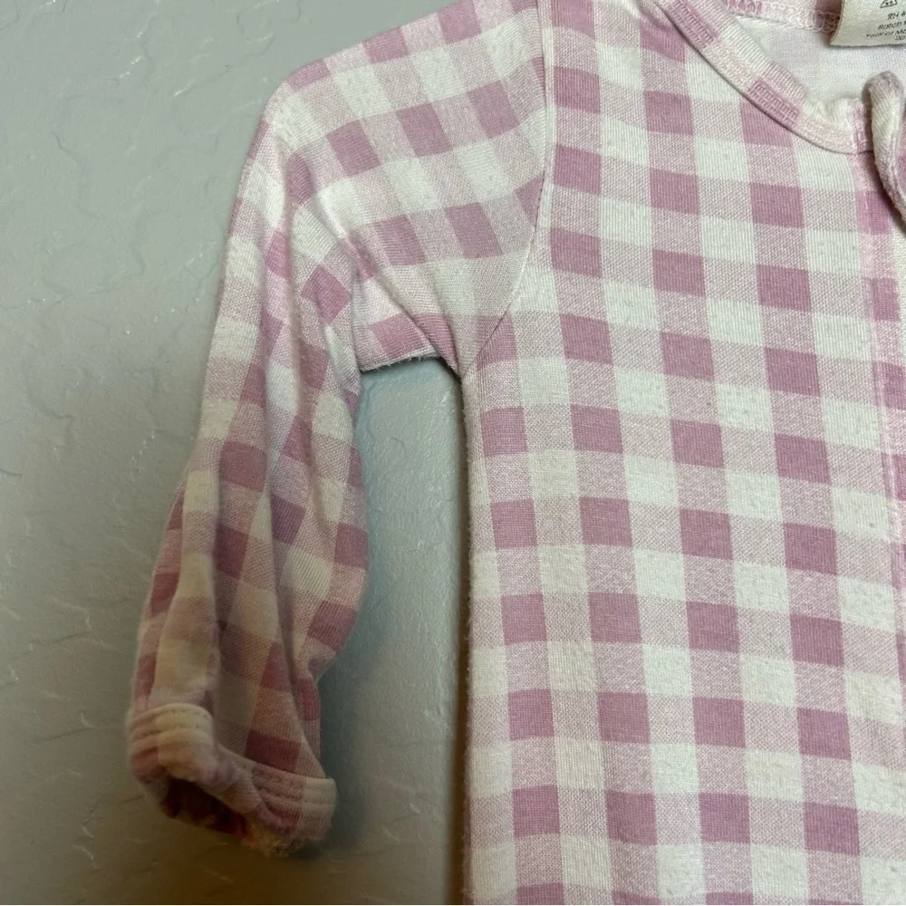 Spearmint Love Lavender Gingham Baby Sleep Sack Zipper Pajamas Lilac Size 0-3